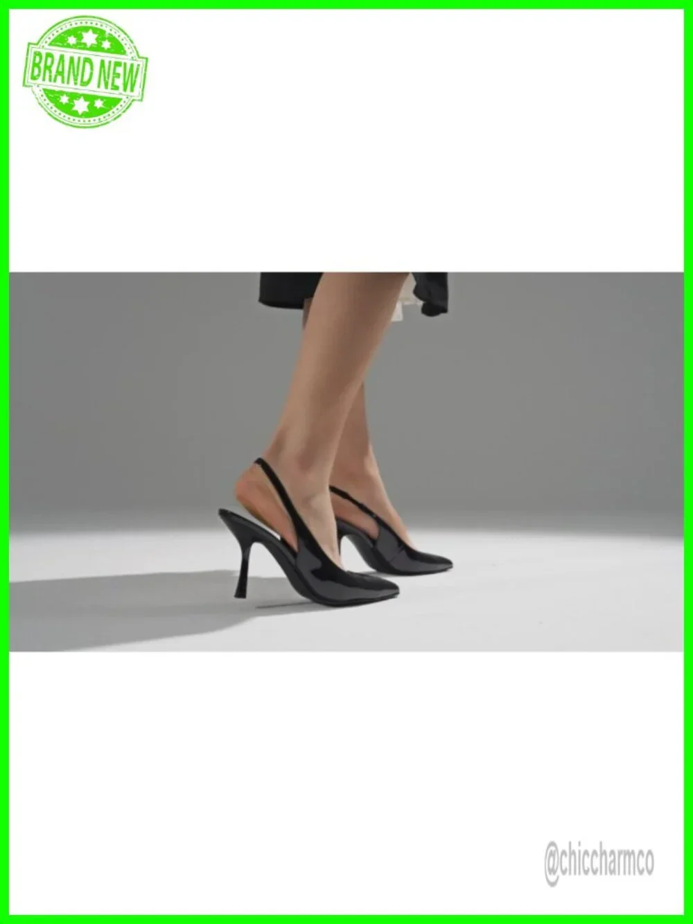 Slingback Pointed Toe Stiletto Heels Pumps 3.3